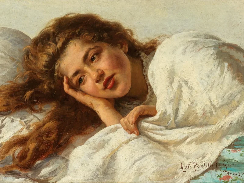 1834-Antonio Ermolao Paoletti - Una ragazza sdraiata